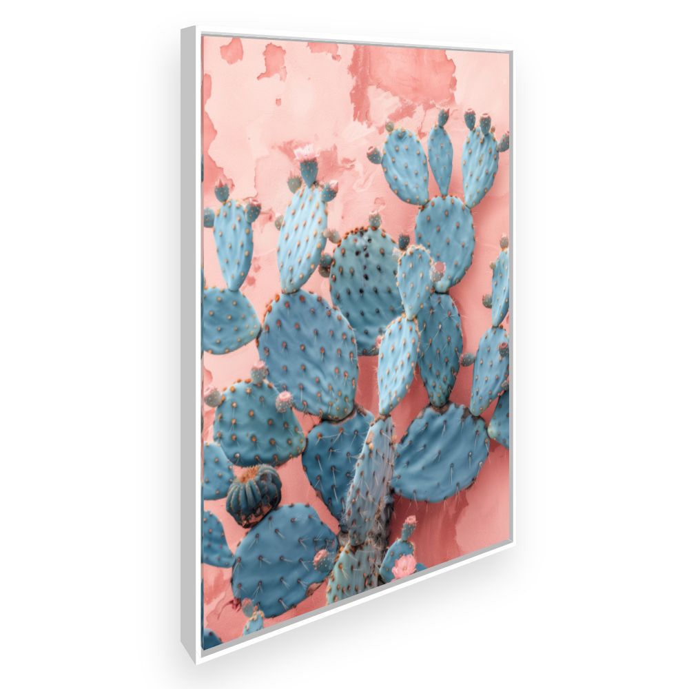 Toile Cactus pastel – toile cadre blanc (slide 2)