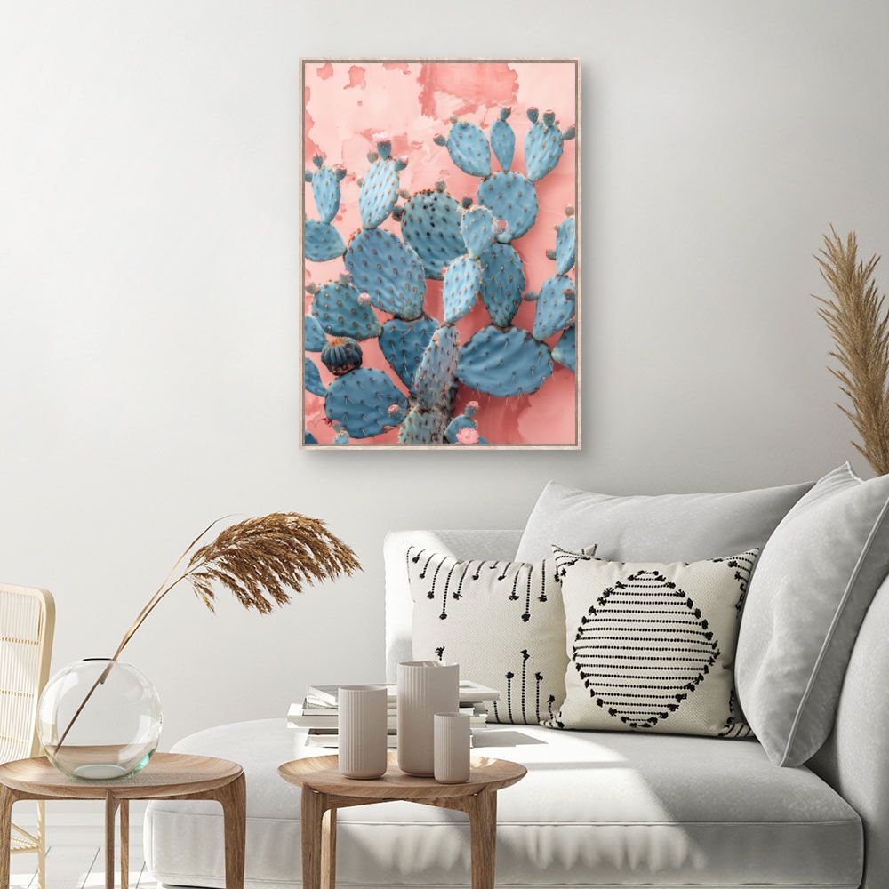 Toile Cactus pastel – toile cadre naturel (slide 1, 60×90)