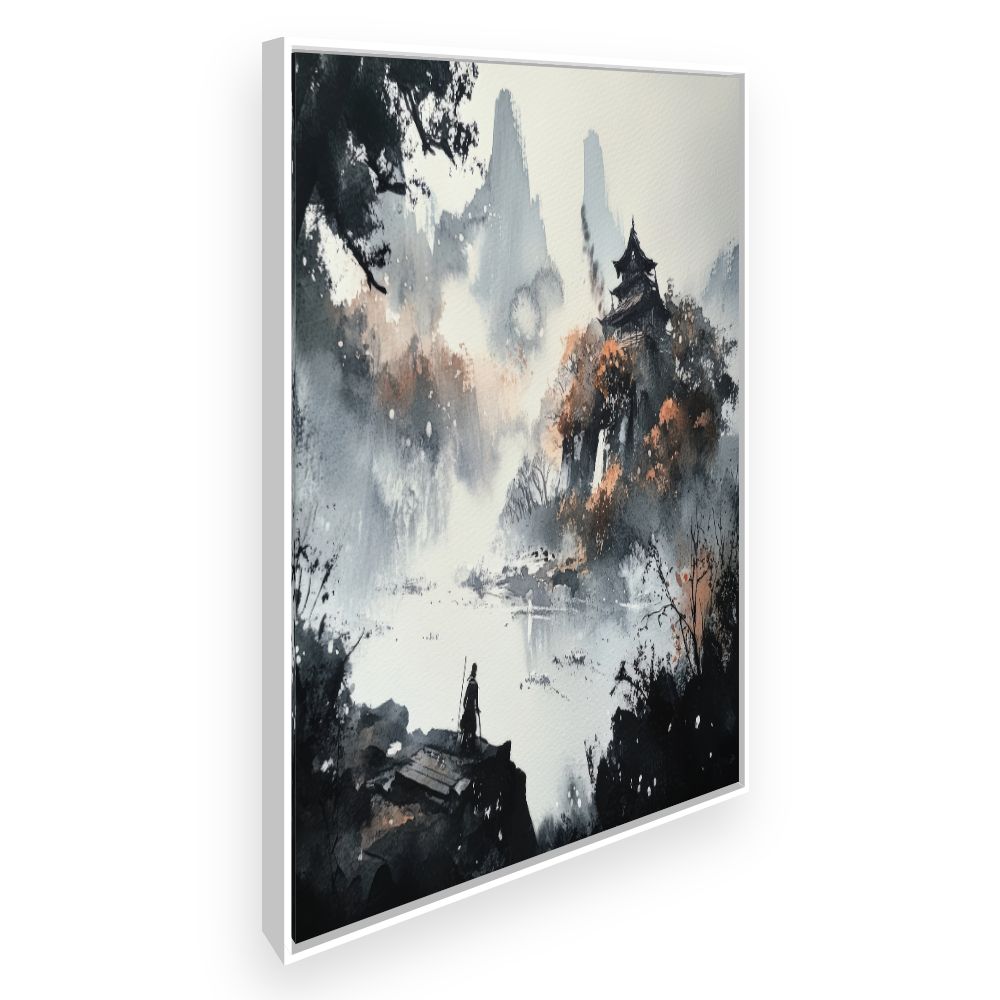 Toile Paysage brumeux intrigant – toile cadre blanc (slide 2)