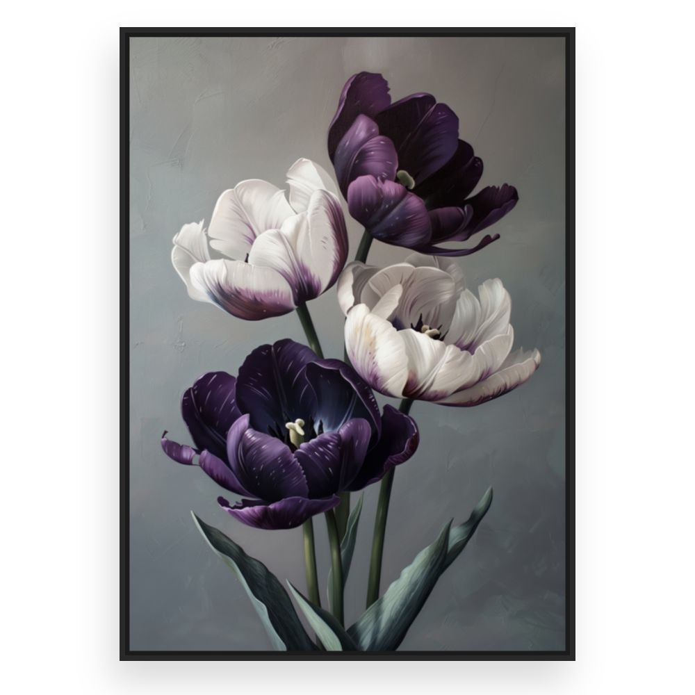Toile Tulipes élégantes – toile cadre noir (slide 3)