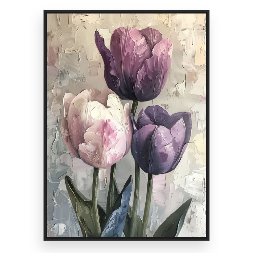 Toile Tulipes élégantes – toile cadre noir (slide 3)