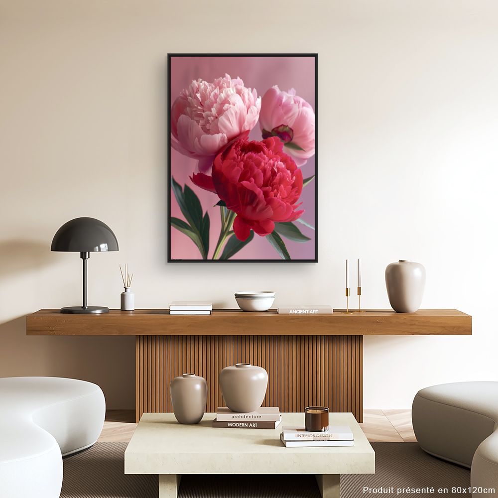 Toile "Pivoines élégantes"