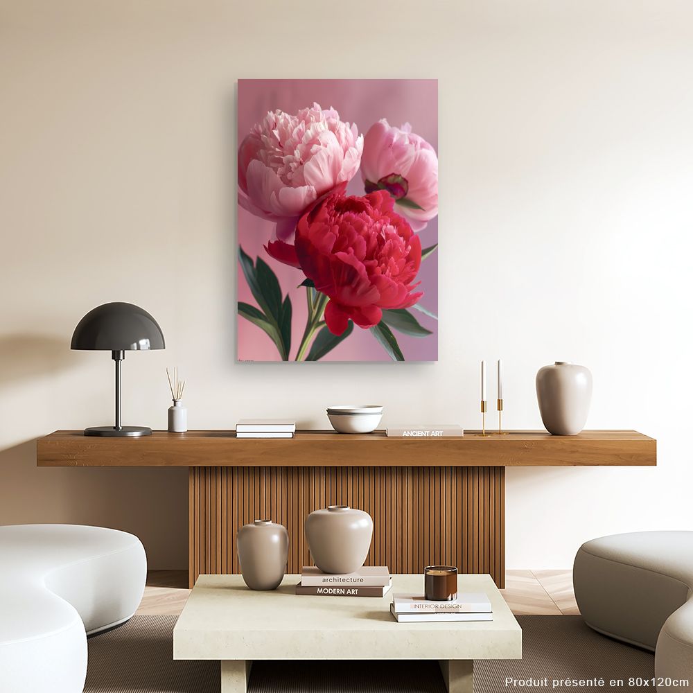 Toile "Pivoines élégantes"