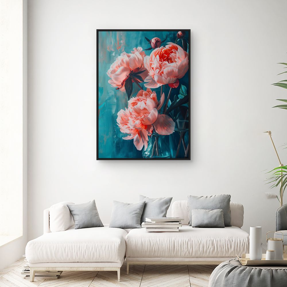 Toile "Pivoines éclatantes"