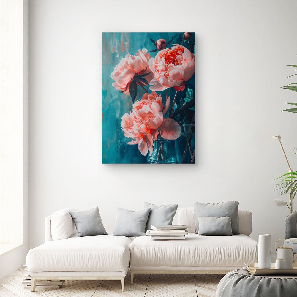 Toile "Pivoines éclatantes"