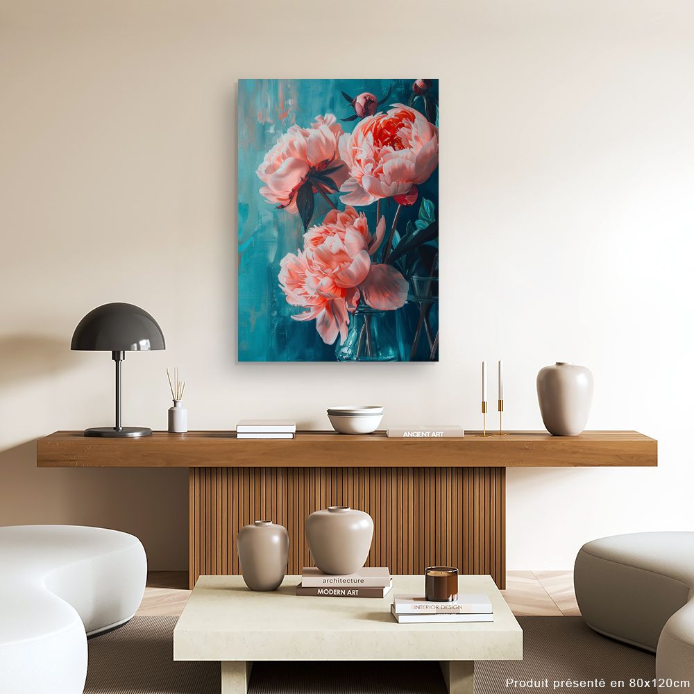 Toile "Pivoines éclatantes"