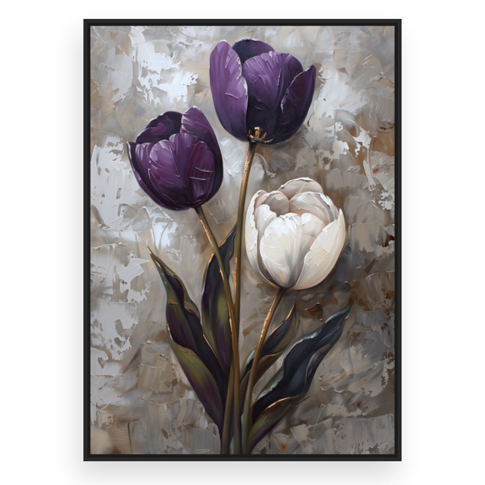 Toile Tulipes élégantes – toile cadre noir (slide 3)
