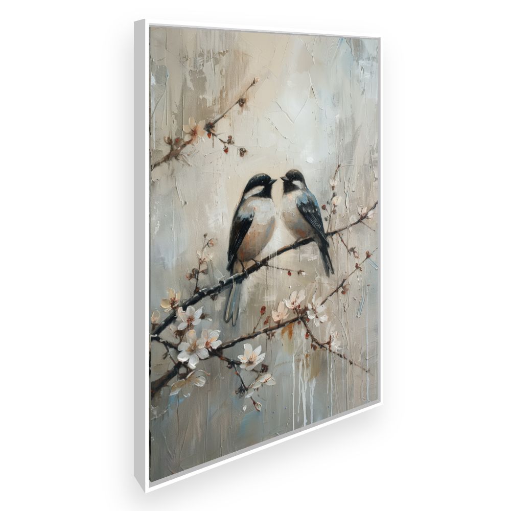 Toile Oiseaux sur branche – toile cadre blanc (slide 2)