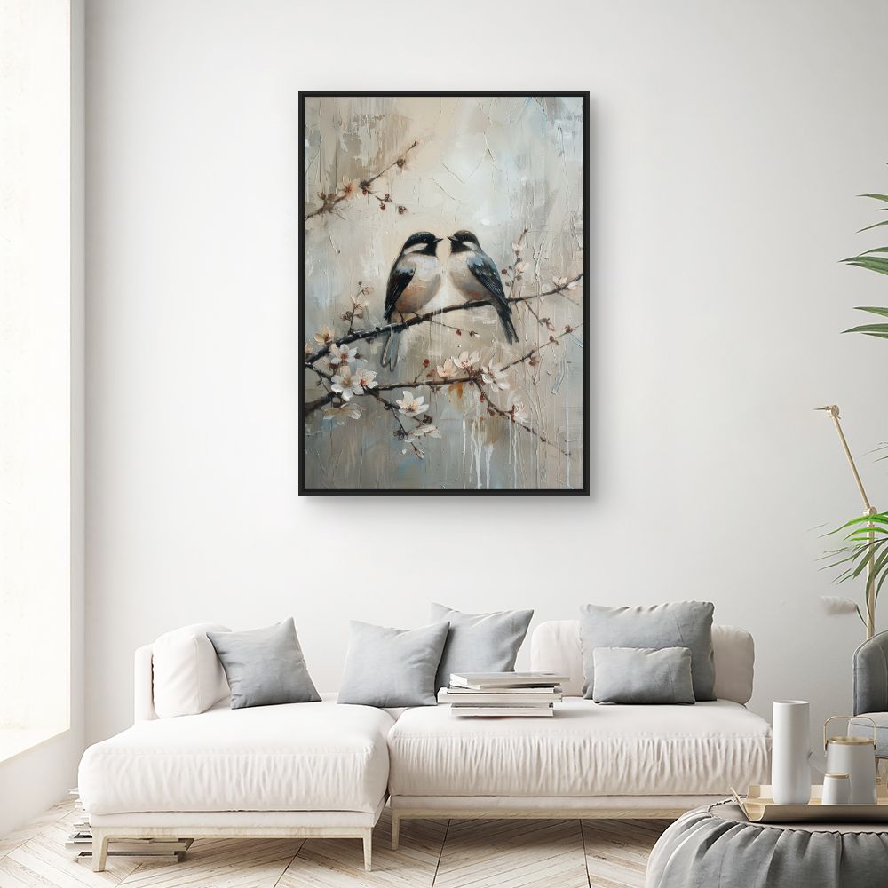 Toile "Oiseaux sur branche"