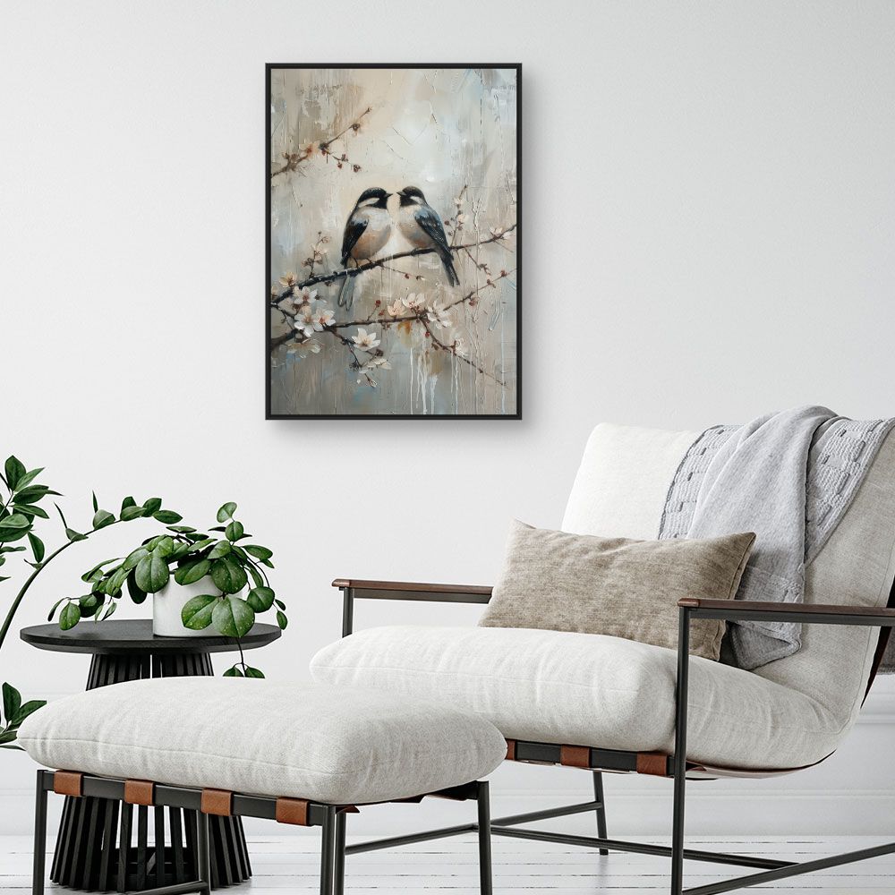 Toile "Oiseaux sur branche"