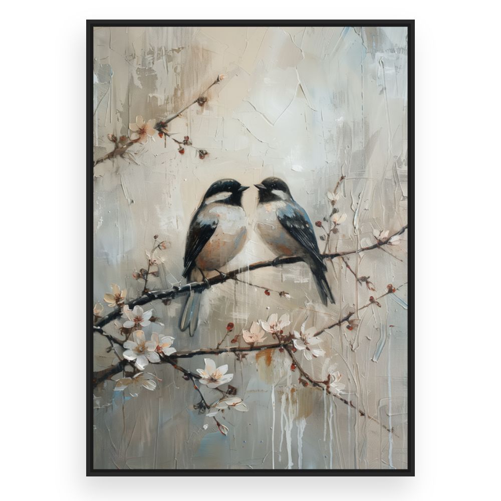 Toile Oiseaux sur branche – toile cadre noir (slide 3)