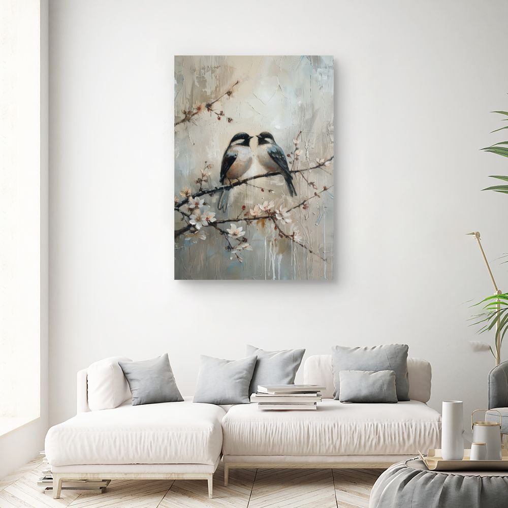 Toile "Oiseaux sur branche"