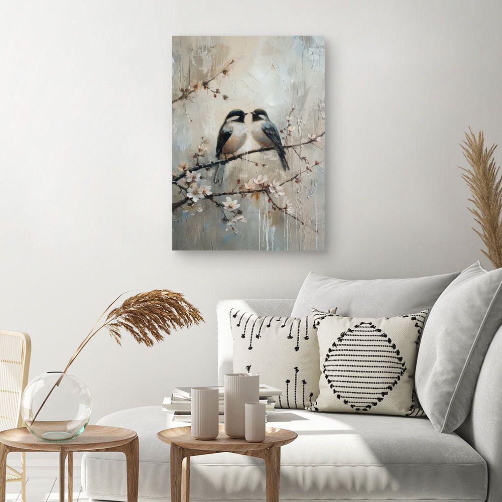 Toile "Oiseaux sur branche"