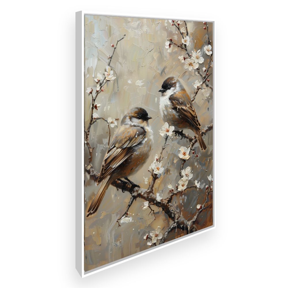 Toile Oiseaux poétiques – toile cadre blanc (slide 2)