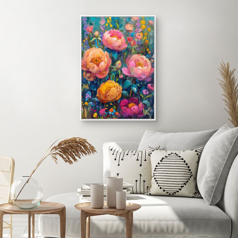 Schilderij "Stralende bloemen"