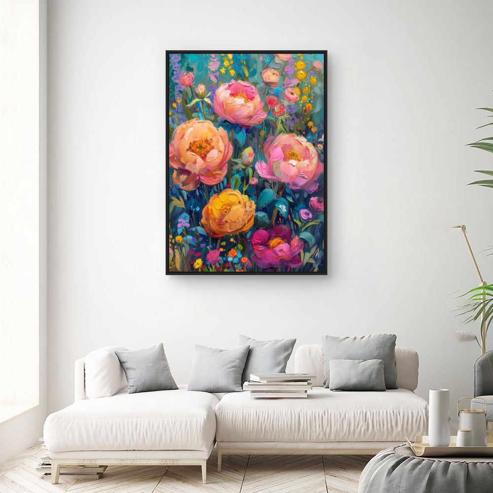 Schilderij "Stralende bloemen"
