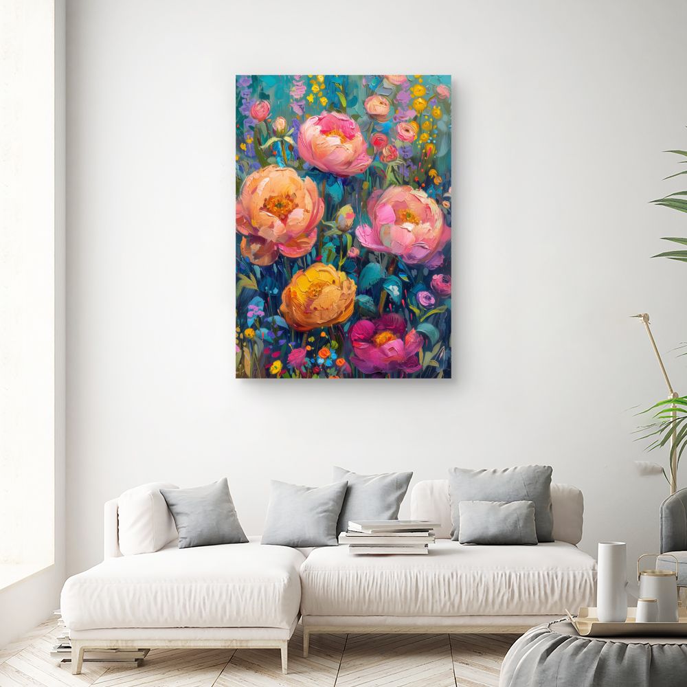 Schilderij "Stralende bloemen"
