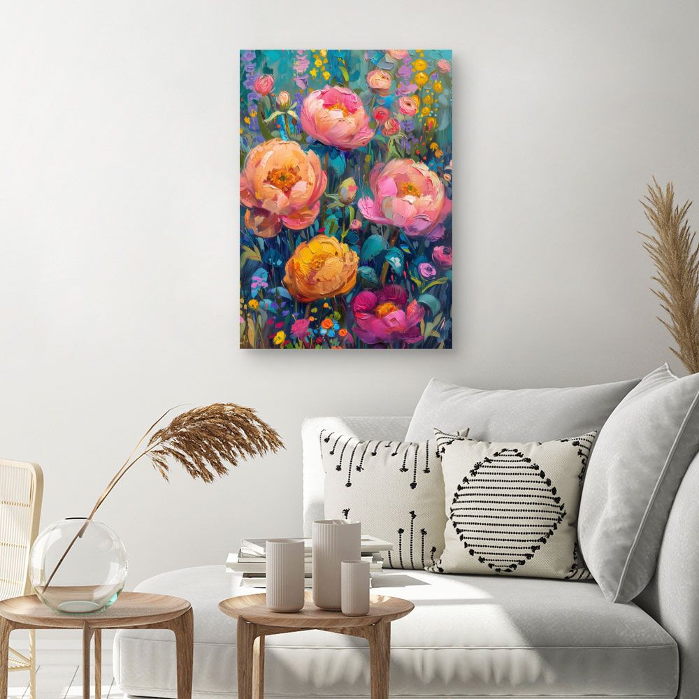 Schilderij "Stralende bloemen"