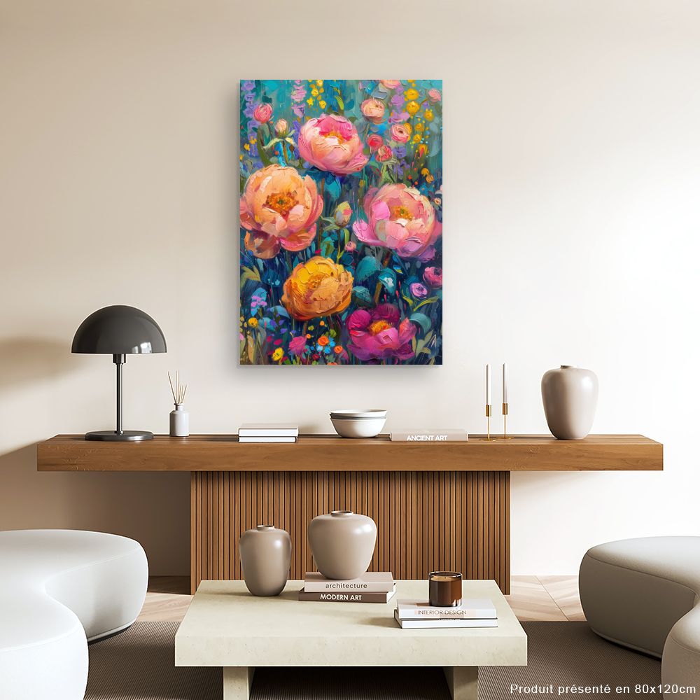 Schilderij "Stralende bloemen"