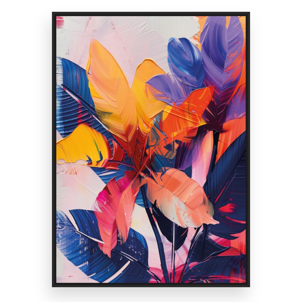 Toile Explosion tropicale – toile cadre noir (slide 3)
