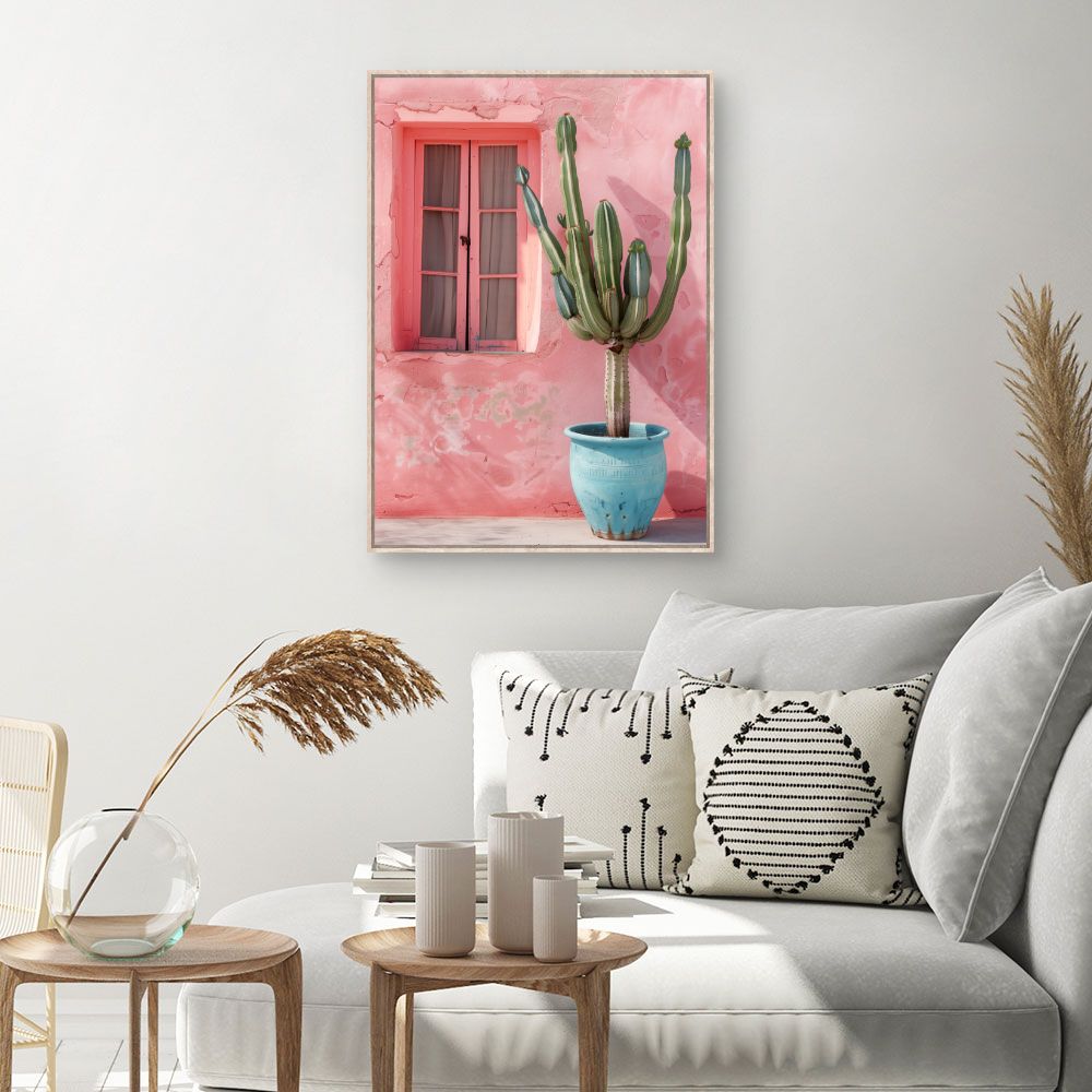 Toile Cactus vibrant – toile cadre naturel (slide 1, 60×90)