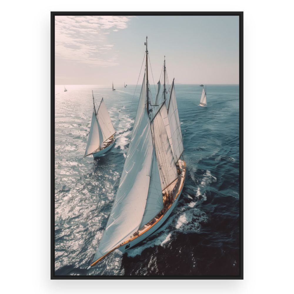 Toile Évasion nautique sereine – toile cadre noir (slide 3)