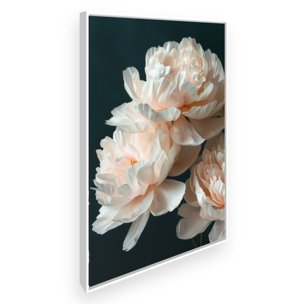 Toile Fleurs élégantes – toile cadre blanc (slide 2)