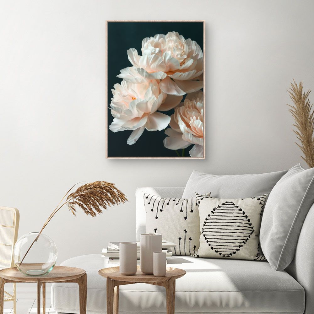 Toile Fleurs élégantes – toile cadre naturel (slide 1, 60×90)