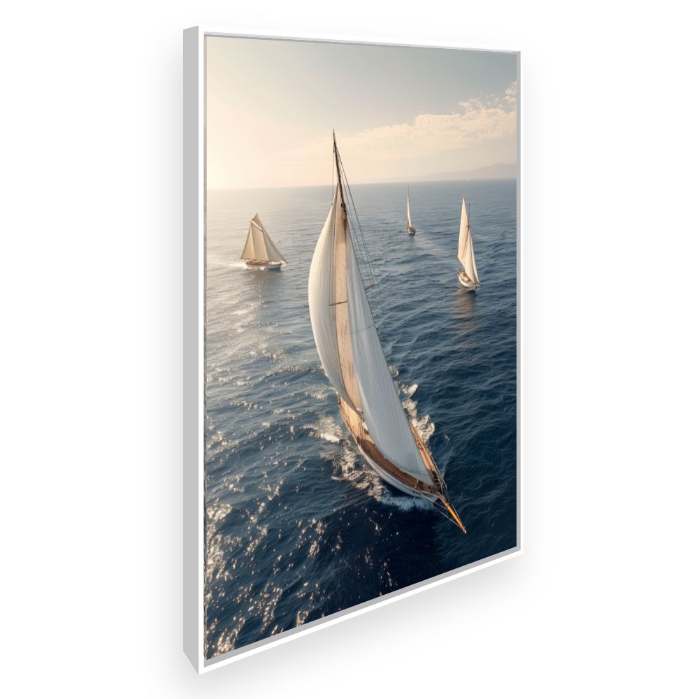 Toile Voiliers en mer – toile cadre blanc (slide 2)