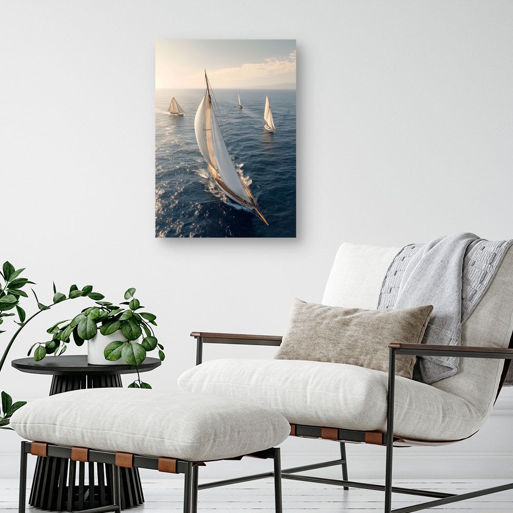 Schilderij "Zeilboten op zee"
