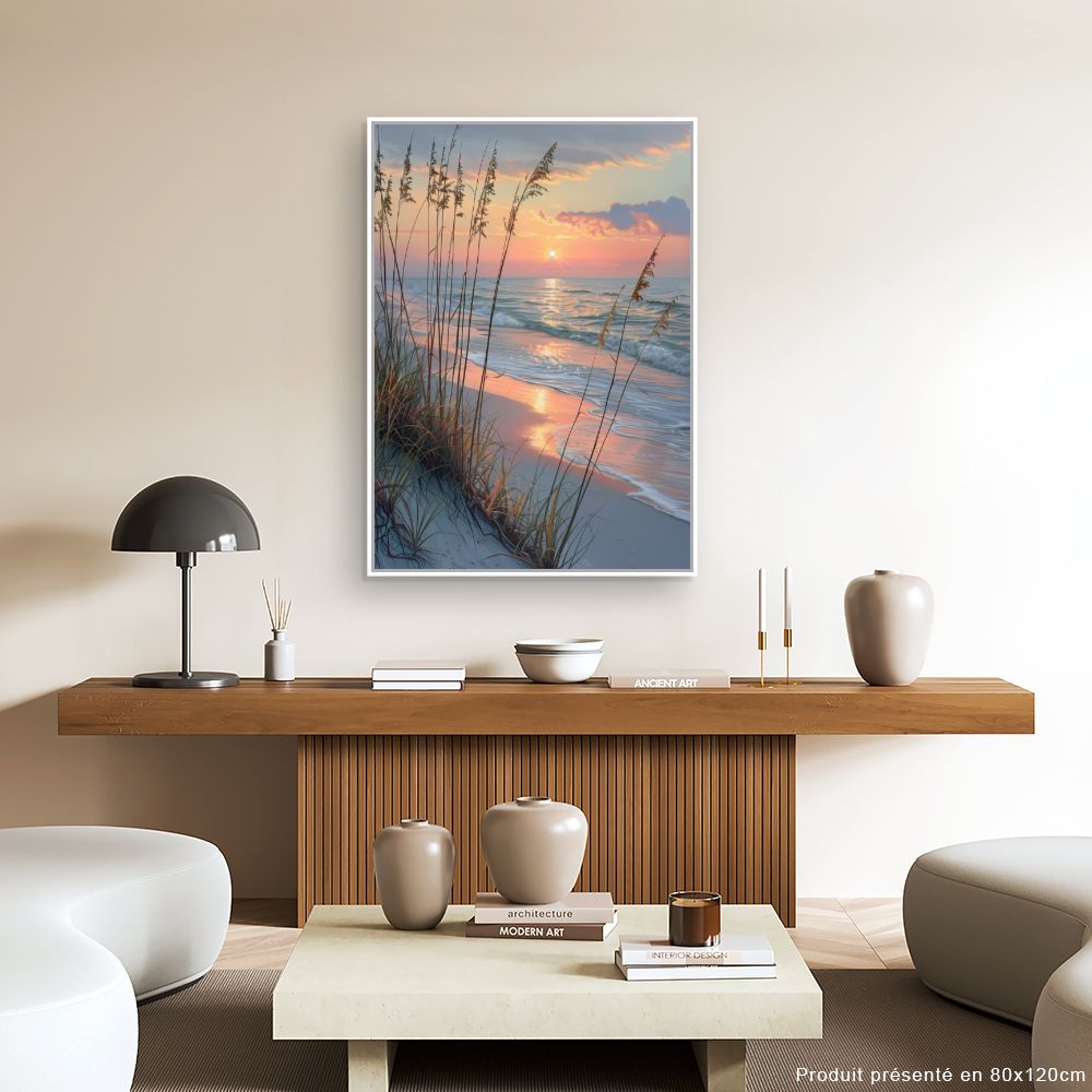 Toile "Coucher de soleil marin"