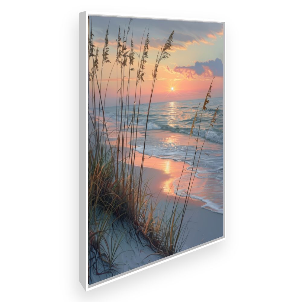 Toile Coucher de soleil marin – toile cadre blanc (slide 2)