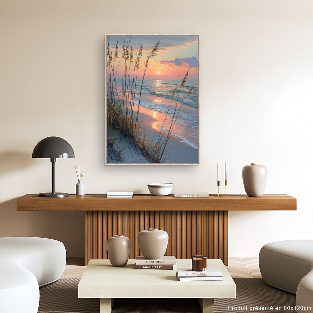 Toile "Coucher de soleil marin"