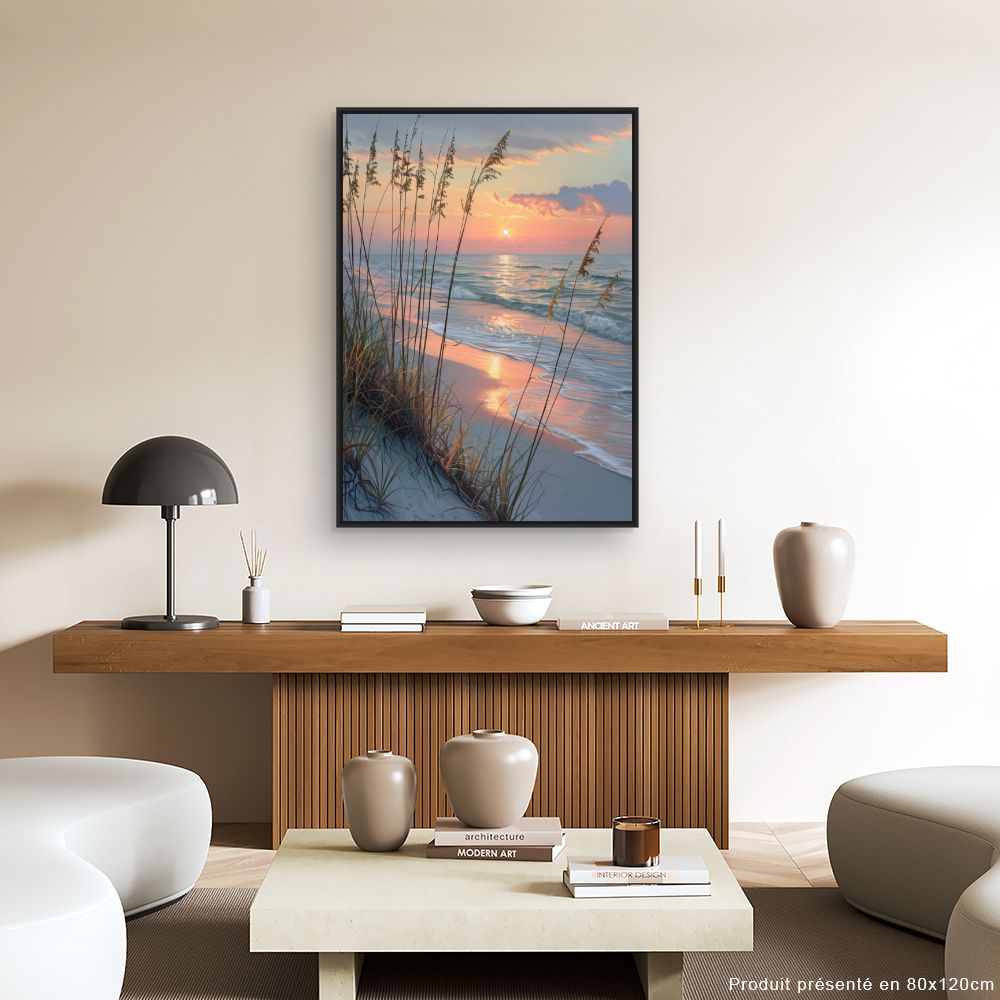 Toile "Coucher de soleil marin"