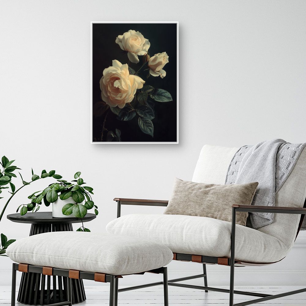Schilderij "Elegante bloeiende rozen"