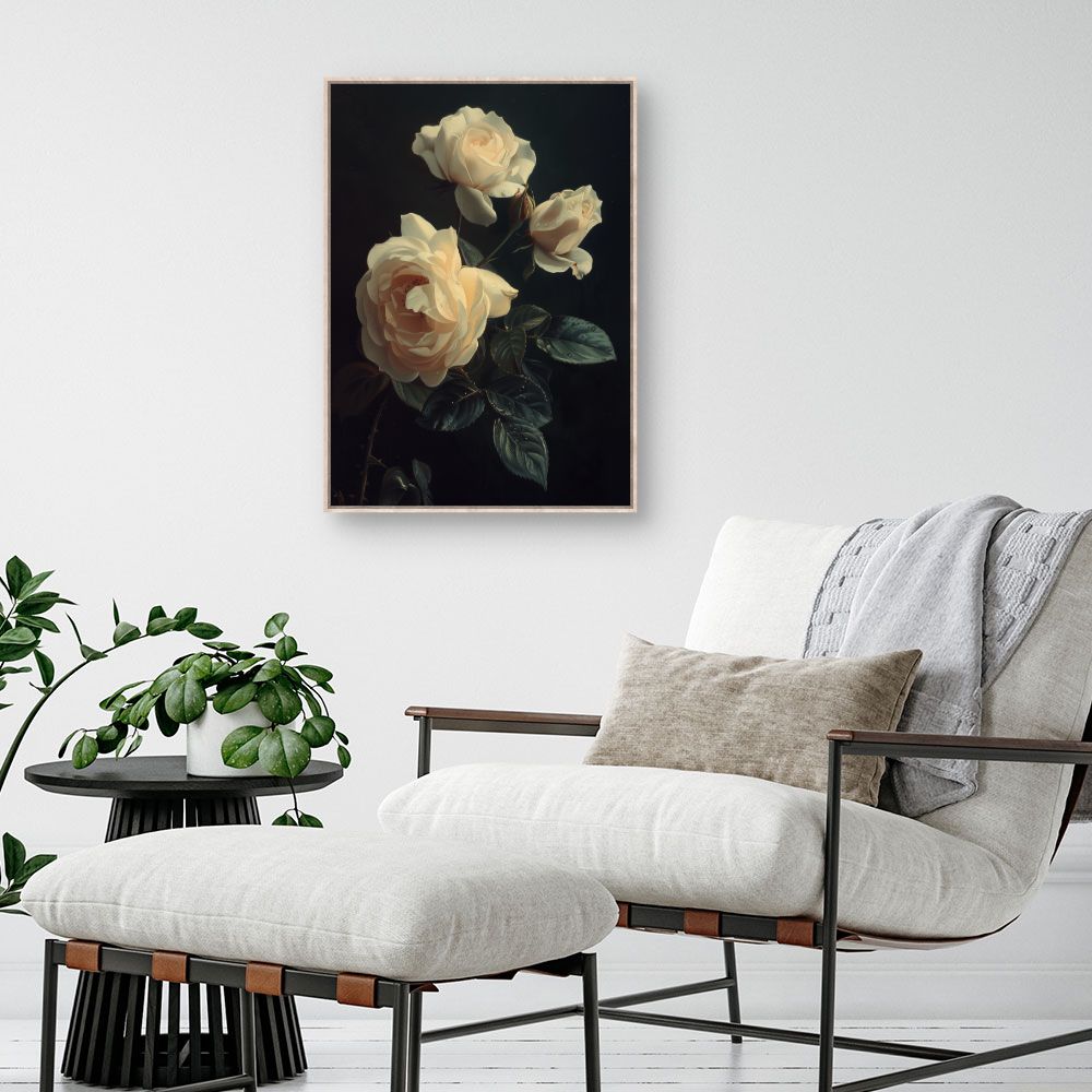 Schilderij "Elegante bloeiende rozen"