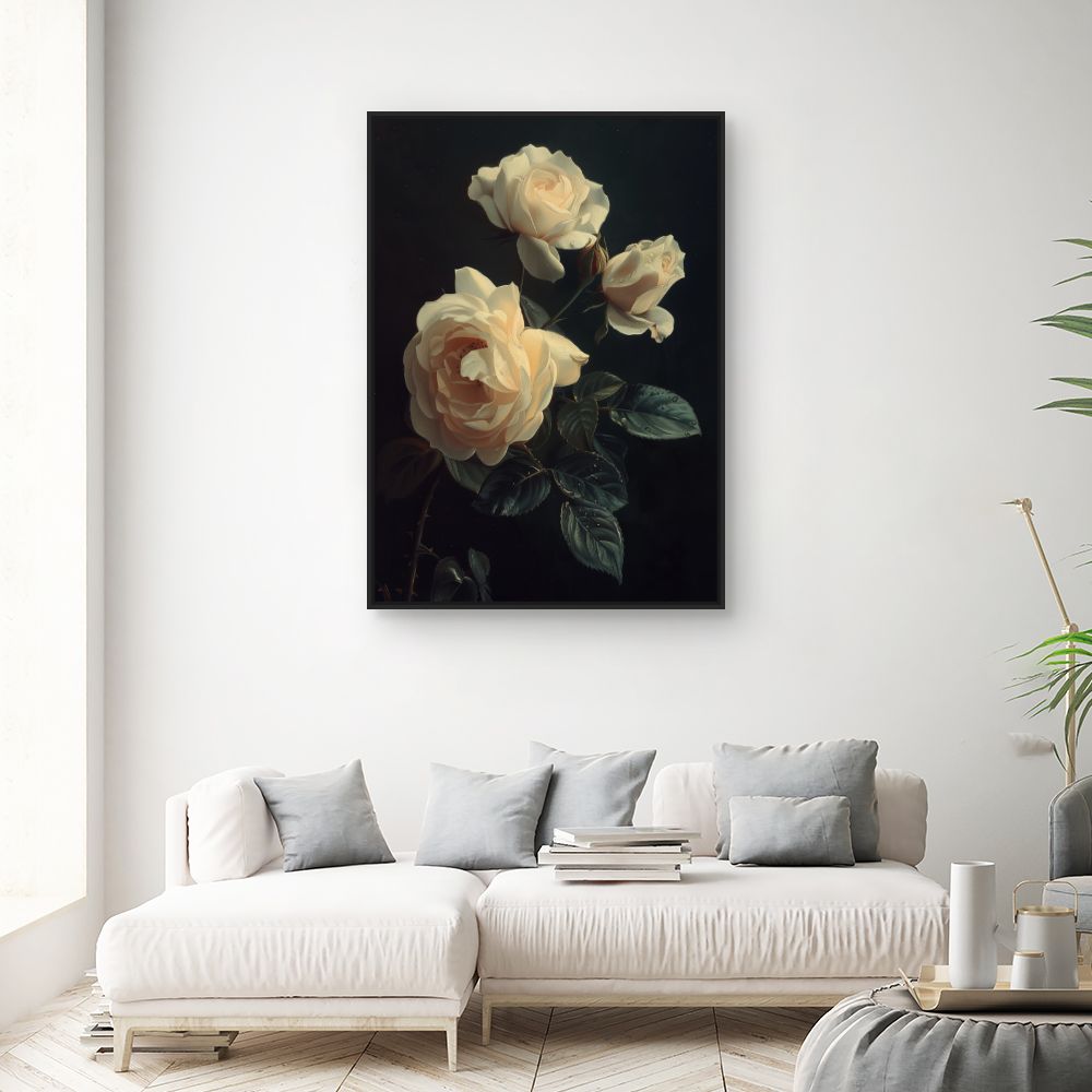 Schilderij "Elegante bloeiende rozen"
