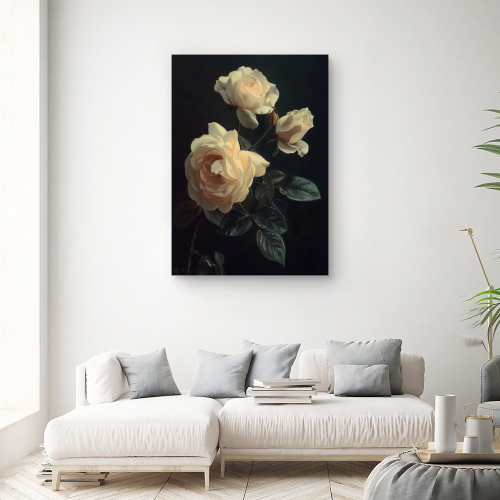Schilderij "Elegante bloeiende rozen"
