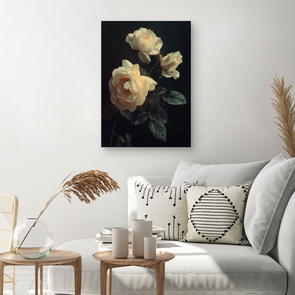 Schilderij "Elegante bloeiende rozen"