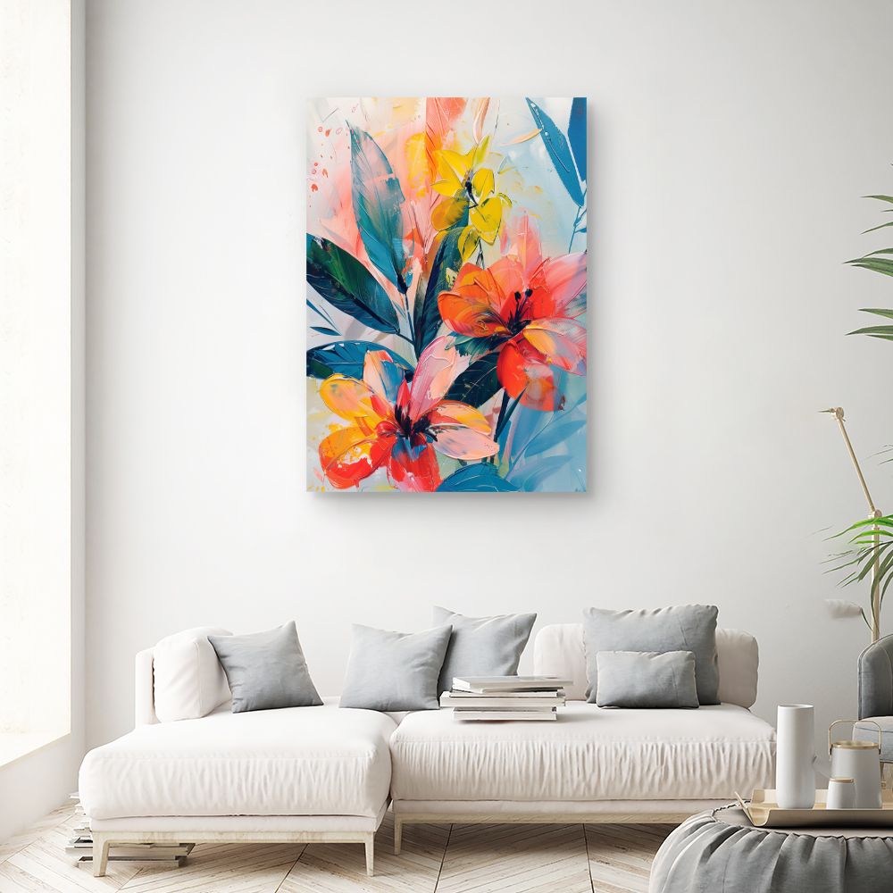Toile "Fleurs vibrantes"