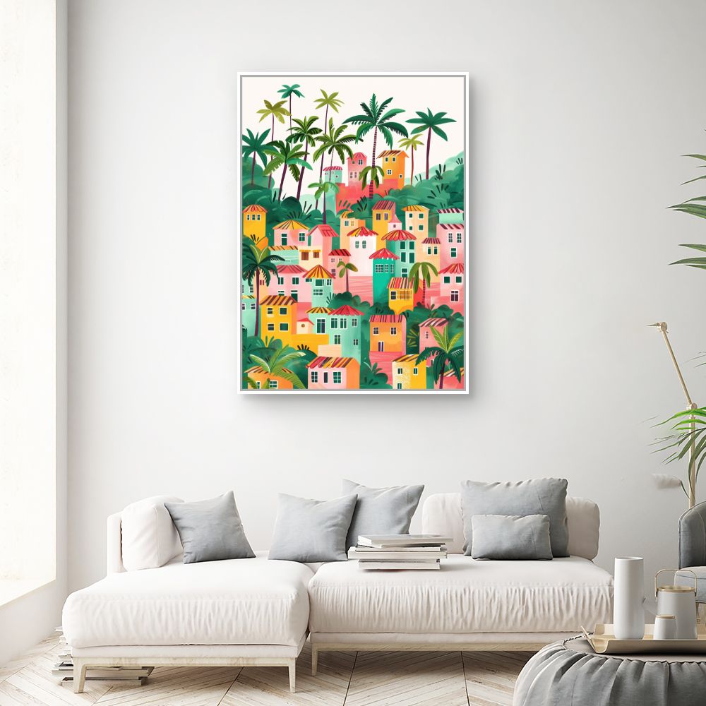 Schilderij "Kleurrijke stedelijke jungle"