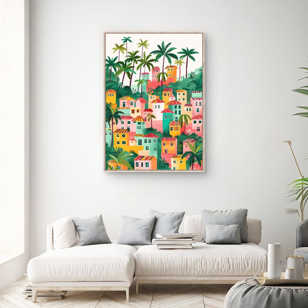 Schilderij "Kleurrijke stedelijke jungle"