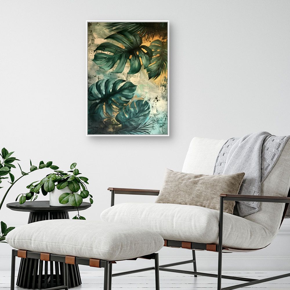 Schilderij "Weelderig exotisch gebladerte"