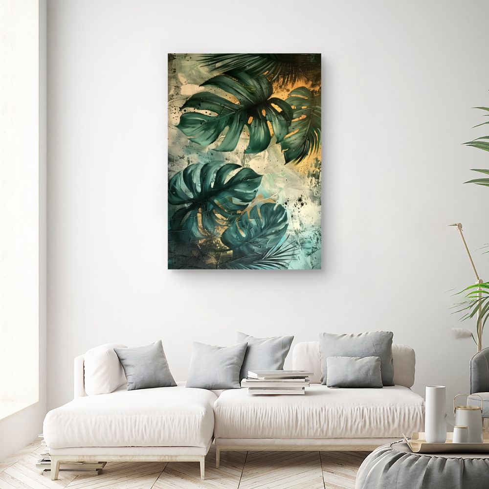Schilderij "Weelderig exotisch gebladerte"