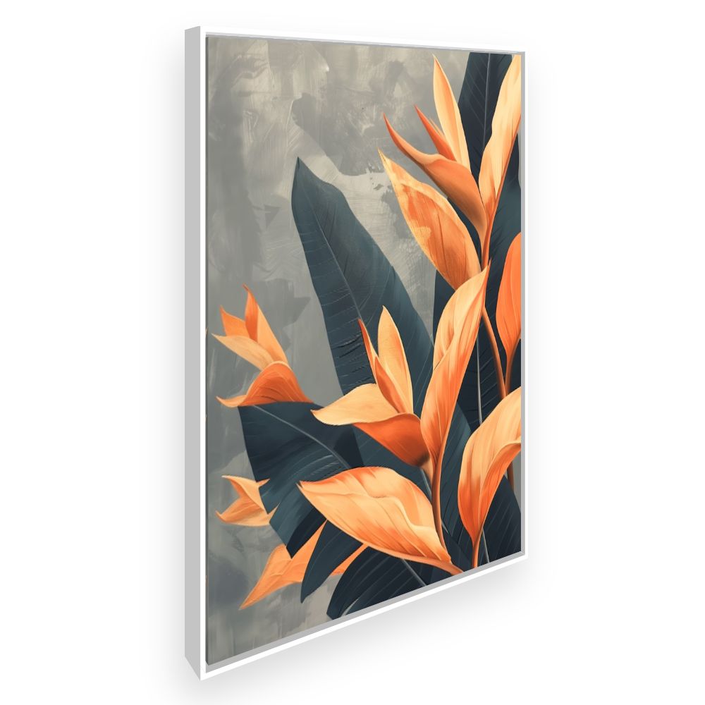 Toile Feuilles élégantes – toile cadre blanc (slide 2)