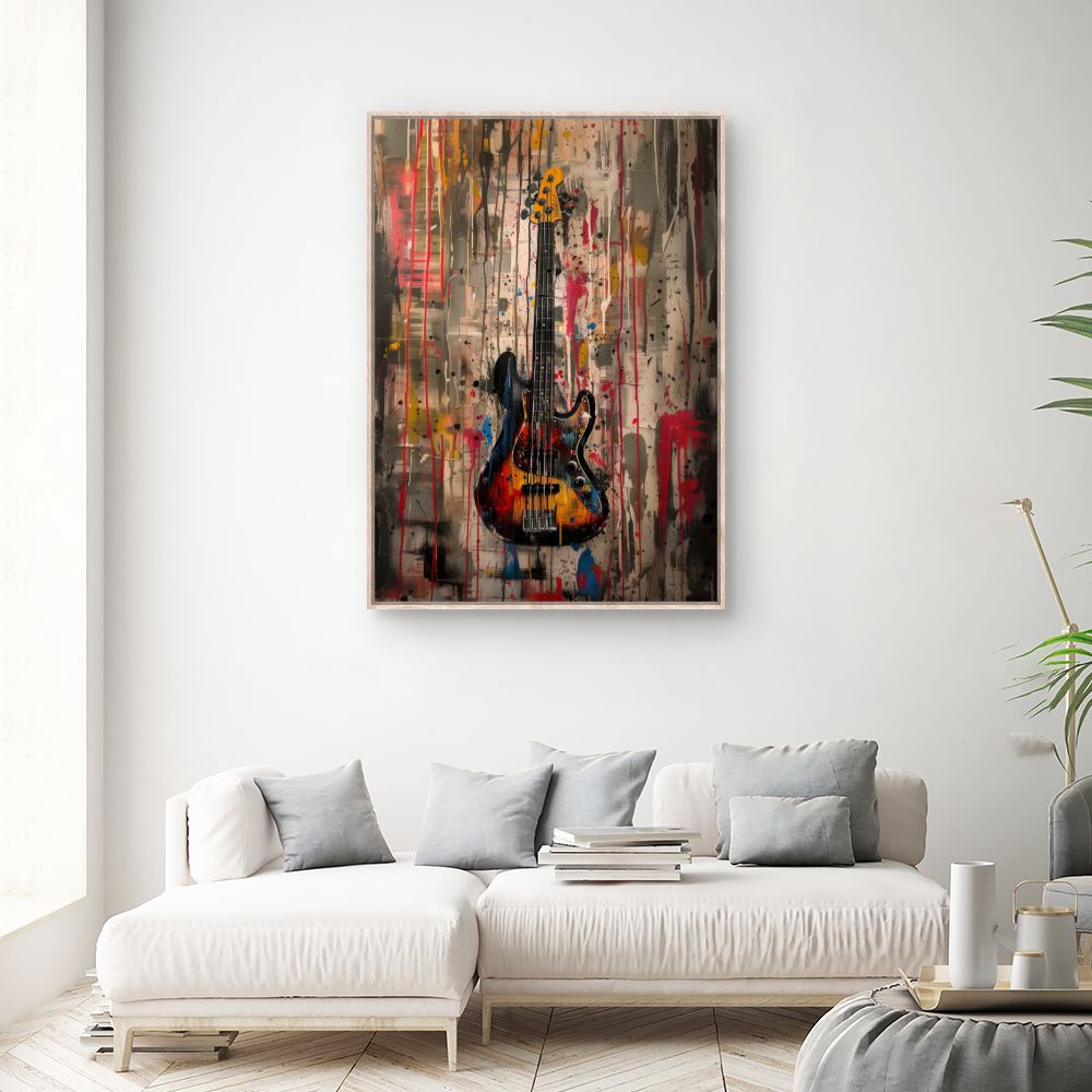 Toile "Guitare éclatante"