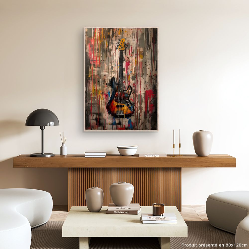 Toile "Guitare éclatante"