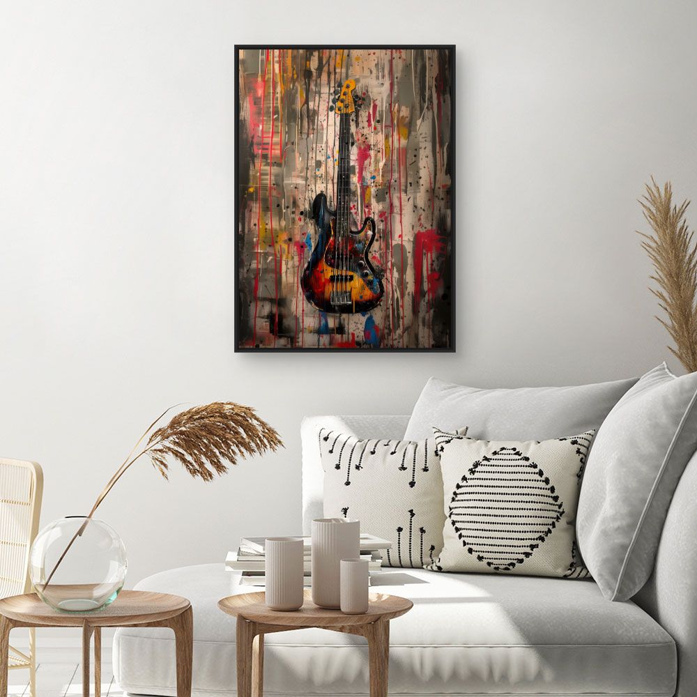 Toile "Guitare éclatante"