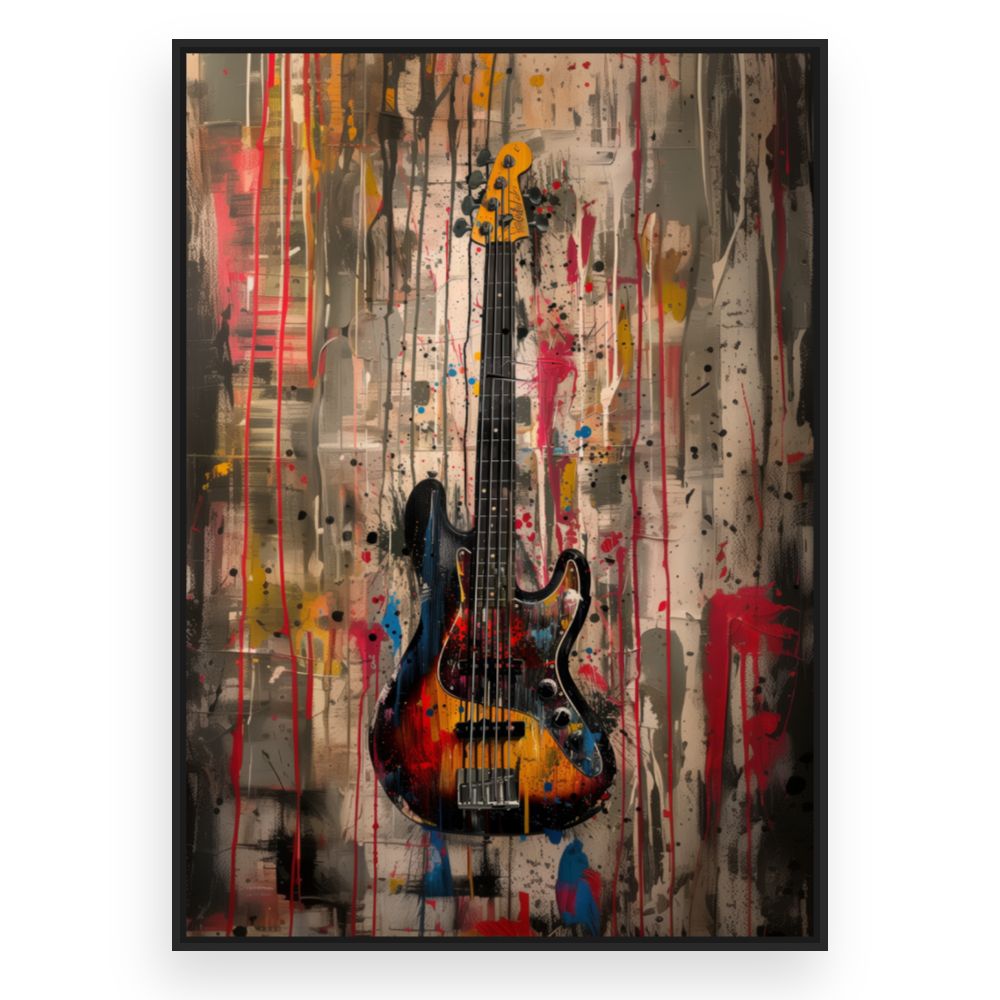 Toile Guitare éclatante – toile cadre noir (slide 3)