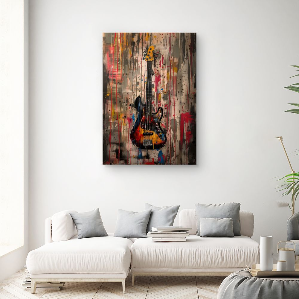 Toile "Guitare éclatante"